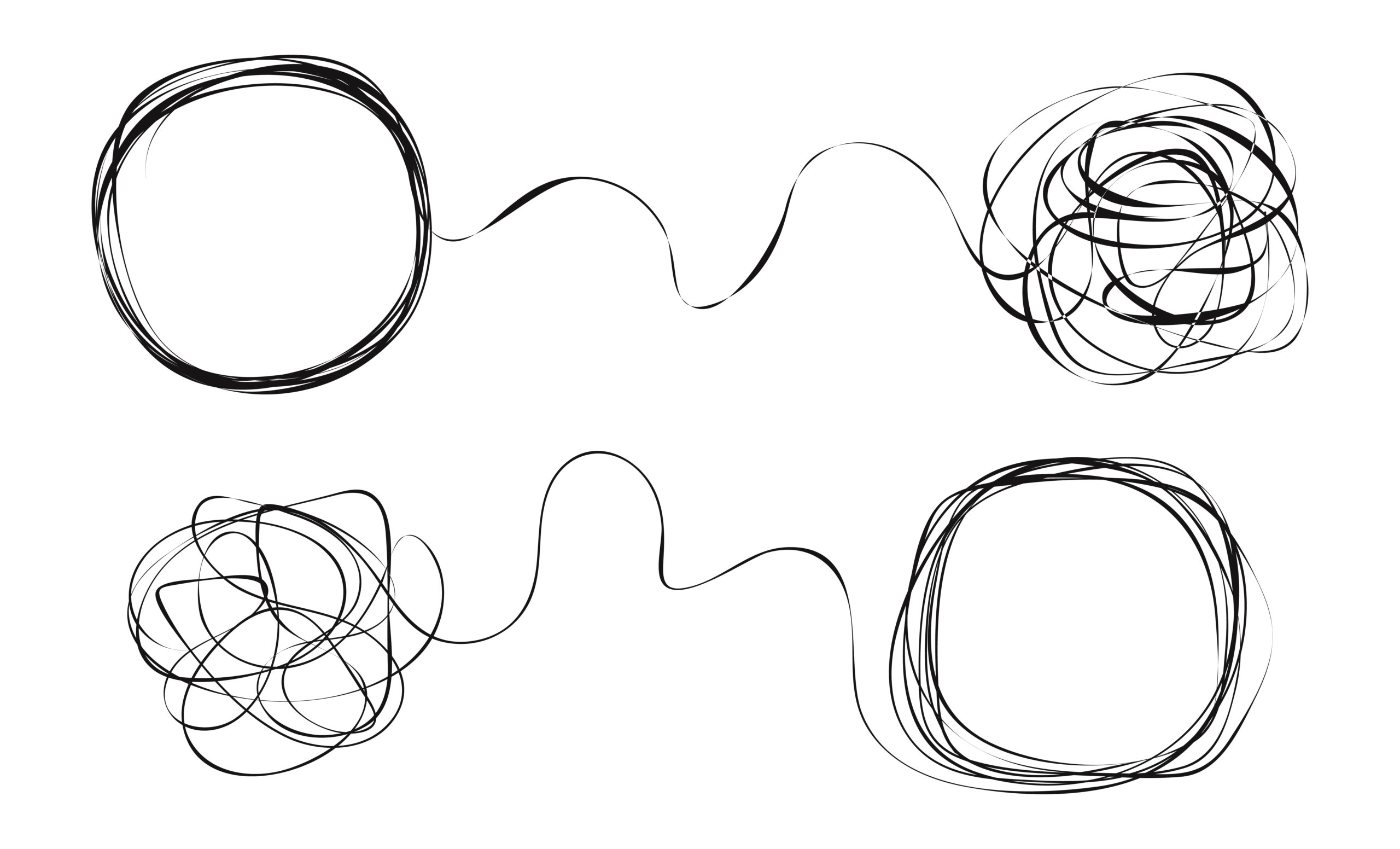 Vector twined line icon of the ball of wool pattern for design